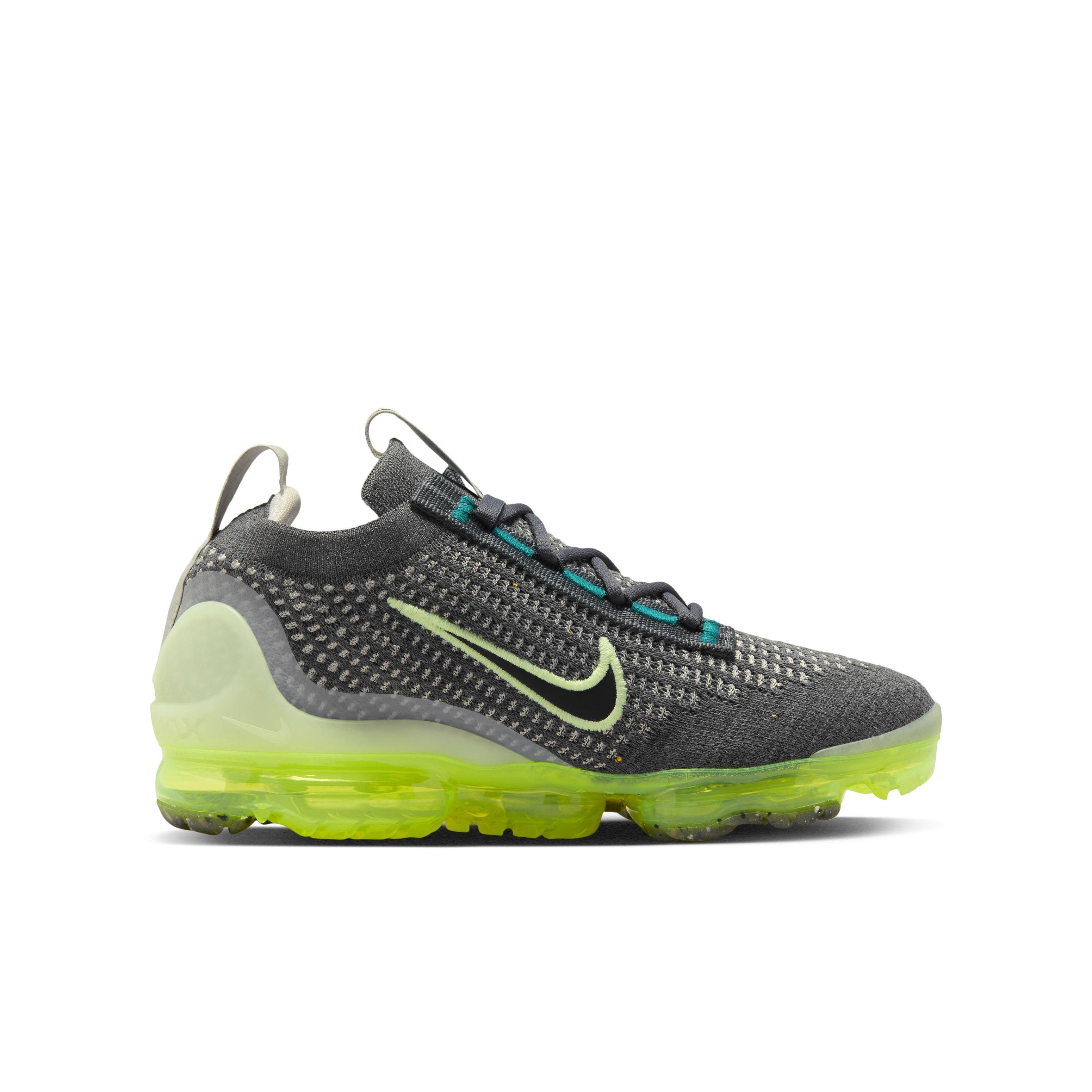 Nike Air VaporMax 2021 FK Dark Grey Black Barely Volt Phantom Grade School Boys Shoe Hibbett